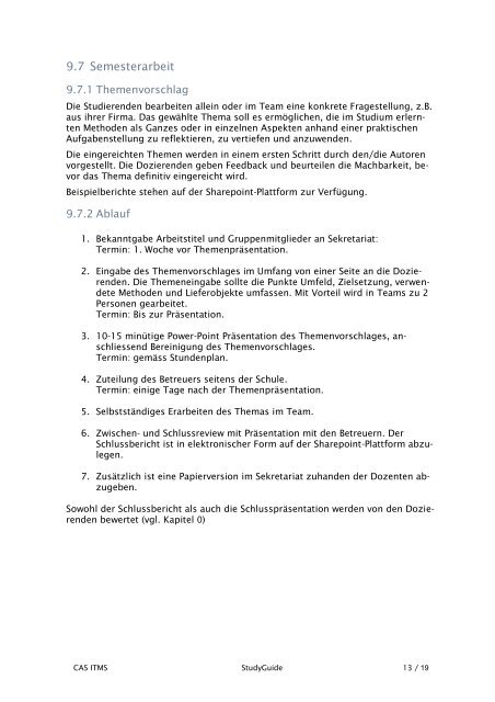 Studyguide CAS ITMS - Berner Fachhochschule Technik und ...