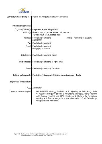 Miligi Lucia - Centro per lo Studio e la Prevenzione Oncologica ...