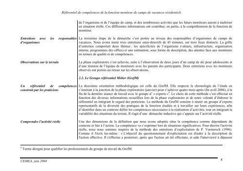 Référentiel de Compétences de la fonction de moniteur de ... - CEMEA