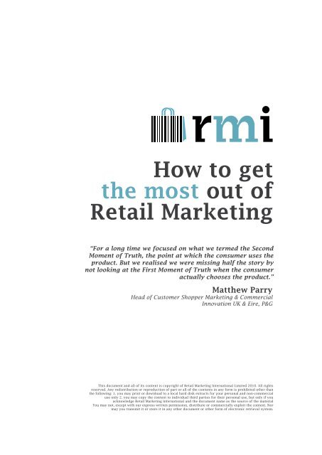 How to get the most out of Retail - RMI - Retail Marketing International