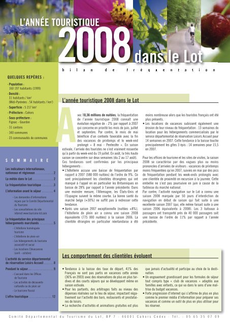 Doc. Bilan 2004 - Comité départemental du tourisme du Lot