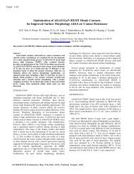 Optimization of AlGaN/GaN HEMT Ohmic Contacts for ... - CS Mantech