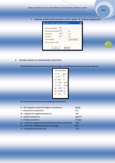 OPIS MOŻLIWOŚCI PROGRAMU IX CHART