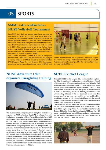 NUSTNEWS October-2013 - National University of Sciences and ...