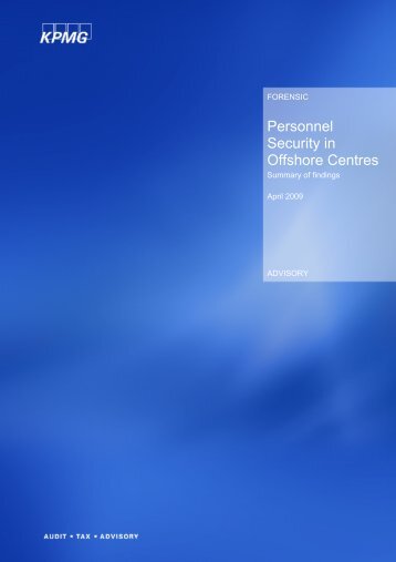 Personnel security in offshore locations - summary of findings - CPNI