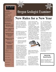 Oregon Geologist Examiner - Institute for Water and Watersheds ...