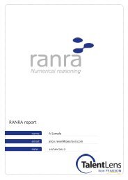 RANRA Sample Report - TalentLens