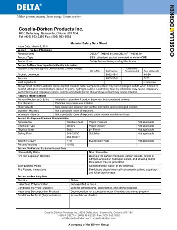 MSDS Delta THENE 40 - Cosella-DÃ¶rken Products, Inc