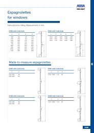 Espagnolettes for windows - ASSA OEM