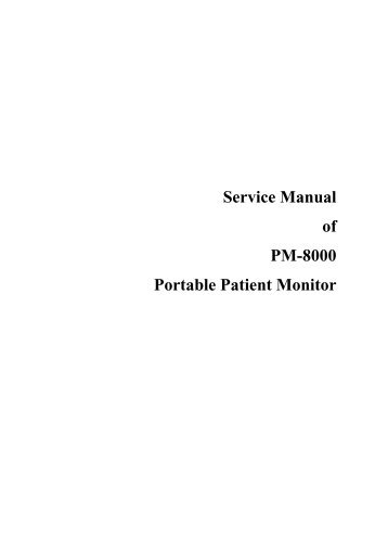 MINDRAY PM 8000 Patient Monitor Service Manual - internetMED