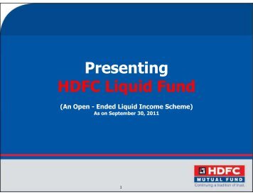 HDFC Liquid Fund - September 30, 2011 - HDFC Mutual Fund