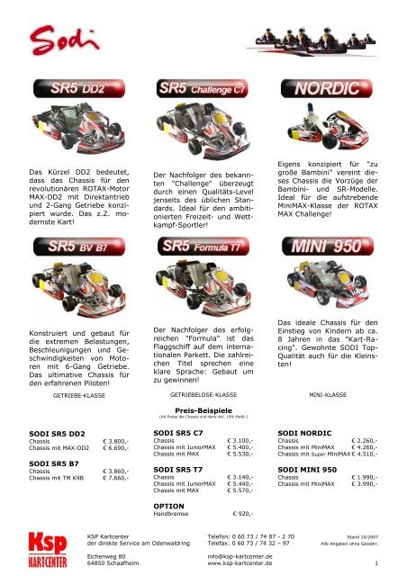 KSP SODI Kart Flyer 10/2007 - KSP Kartcenter