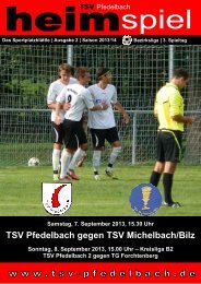 TSV Pfedelbach gegen TSV Michelbach/Bilz