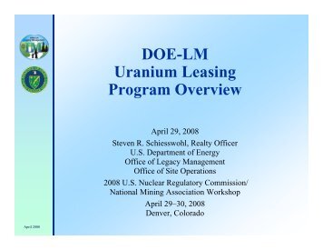 DOE-LM Uranium Leasing Program Overview - Uranium Watch