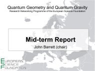 Research, Loop Quantum Gravity - European Science Foundation