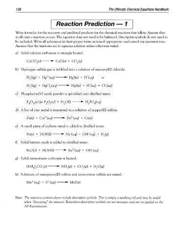 Reaction Prediction — 1