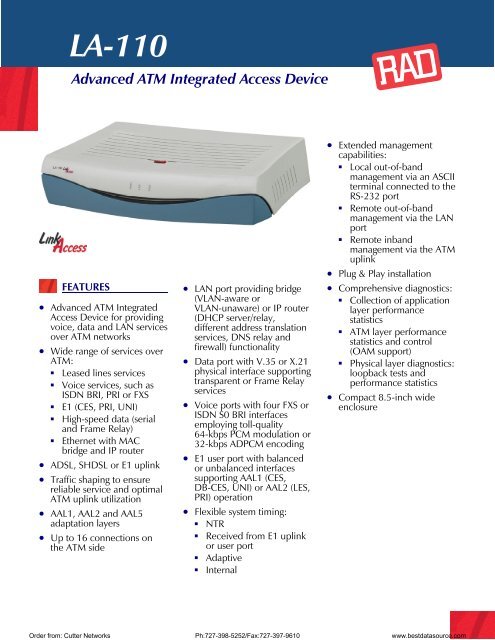 Rad La 110 Data Sheet Pdf 544k Cutter Networks Rad La 110 Data Sheet Pdf 544k Cutter Networks