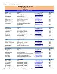 college of arts and sciences departmental list 2013 - 2014 sciences ...