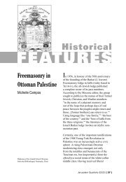 Freemasonry in Ottoman Palestine - Jerusalem Quarterly