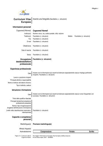 Curriculum Vitae Europass