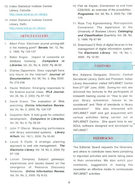 Vol. 6 No. 2 (April to June, 2000) - INFLIBNET Centre
