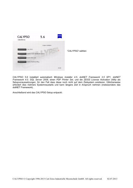 calypso 5.6 - bei Carl Zeiss in Deutschland