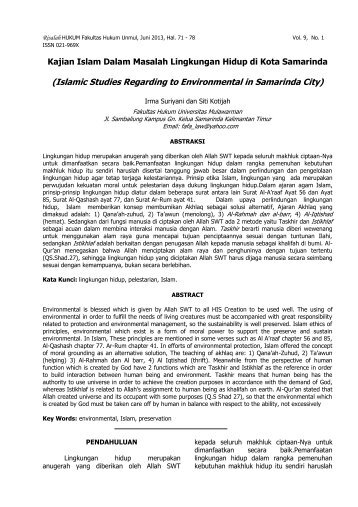 6.Kajian Islam Dalam Masalah Lingkungan Hidup di Kota Samarinda