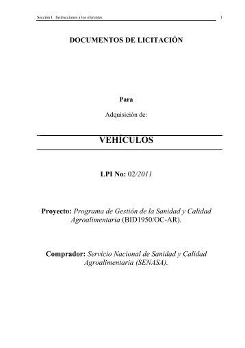 Acceda al pliego - Senasa