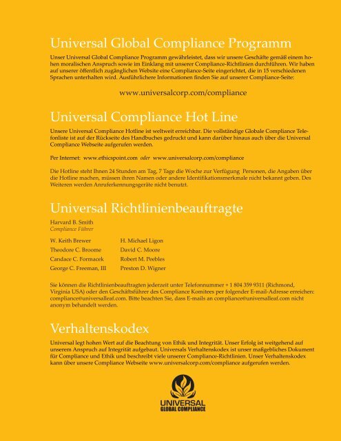 Handbuch zur Einhaltung der Antikorruptionsgesetze - Universal ...