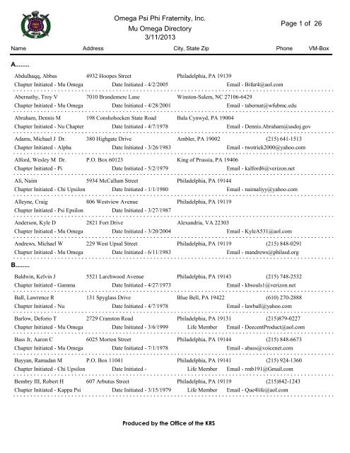 Omega Psi Phi Fraternity, Inc. Page 1 of 26 3/11/2013 Mu Omega ...