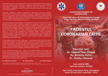 pacientul coronarian critic - Societatea Romana de Cardiologie