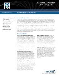 SonicWALL Aventail Connect Tunnel Datasheet - Moonblink