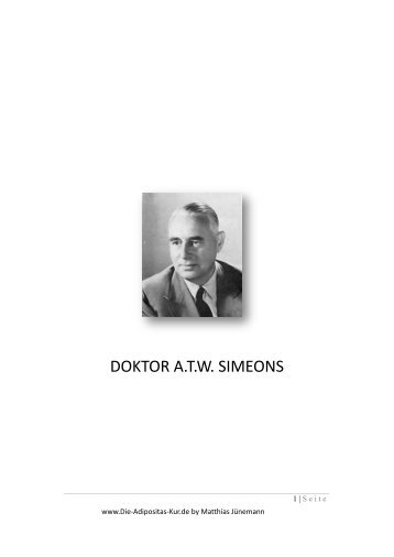 DOKTOR A.T.W. SIMEONS - Die Adipositas Kur