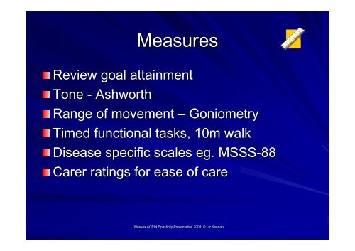 Spasticity Management: Long term follow up- a team ... - acpin