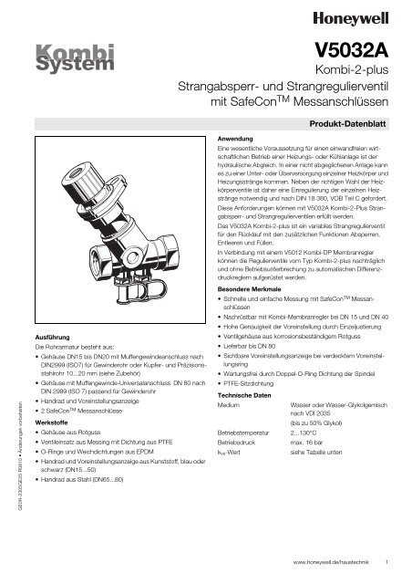 Produktinformation (Deutsch) - Produktkatalog Haustechnik