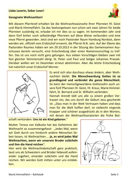 Pfarrbrief - Katholische Pfarrgemeinde Mariä Himmelfahrt