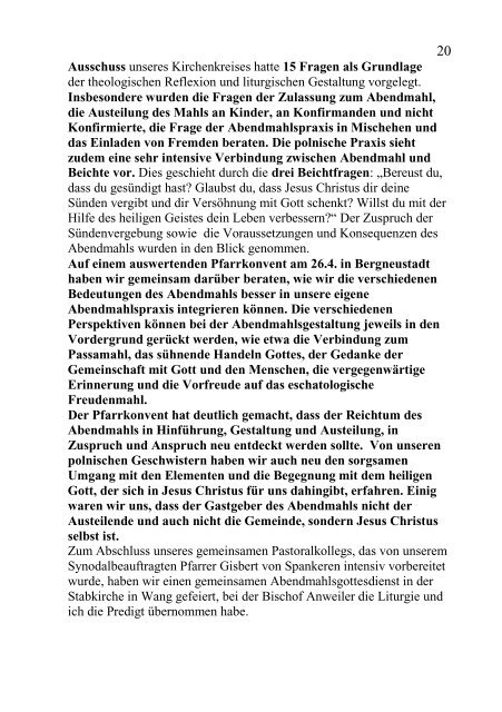 Die Kreissynode - Ev. Kirchenkreis an der Agger