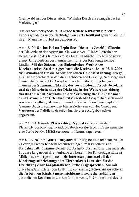 Die Kreissynode - Ev. Kirchenkreis an der Agger