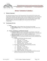 Debate Tabulation Guidelines - National Christian Forensics and ...