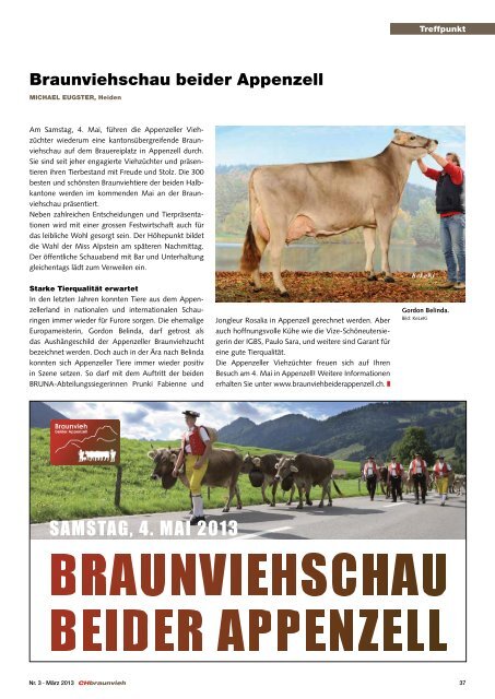 CHbraunvieh 03-2013 [8.52 MB] - Schweizer Braunviehzuchtverband