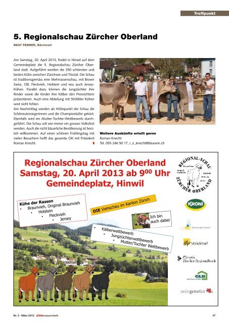 CHbraunvieh 03-2013 [8.52 MB] - Schweizer Braunviehzuchtverband