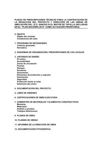 02. Prescripciones tÃ©cnicas proyecto y direcciÃ³n - Navarra