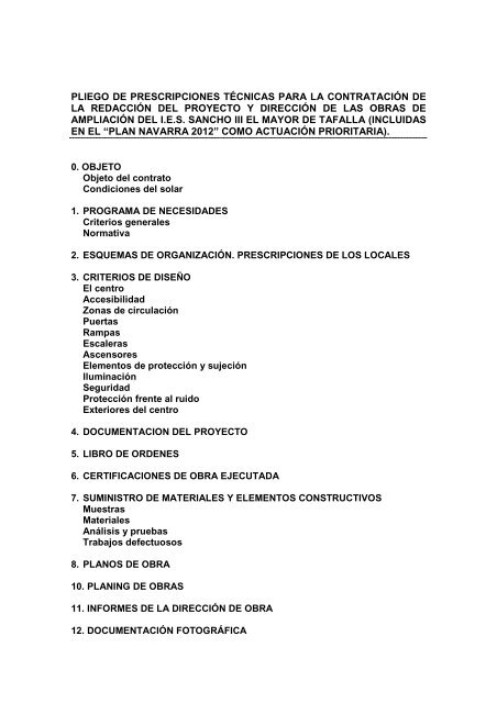 02. Prescripciones tÃ©cnicas proyecto y direcciÃ³n - Navarra