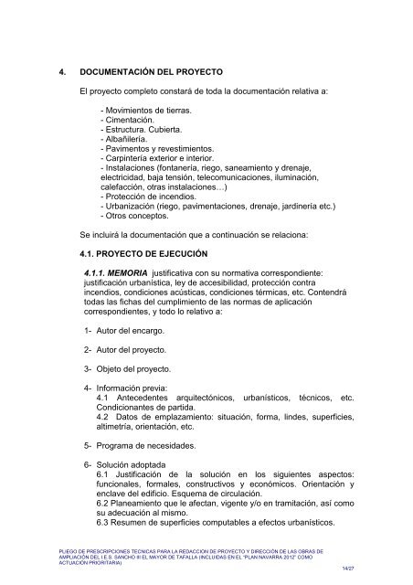 02. Prescripciones tÃ©cnicas proyecto y direcciÃ³n - Navarra