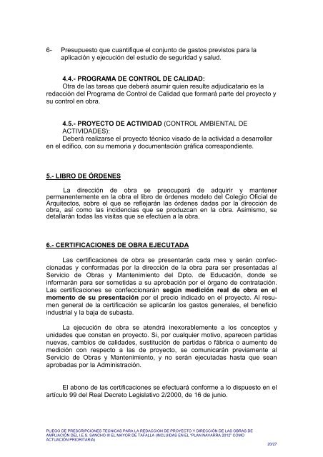 02. Prescripciones tÃ©cnicas proyecto y direcciÃ³n - Navarra