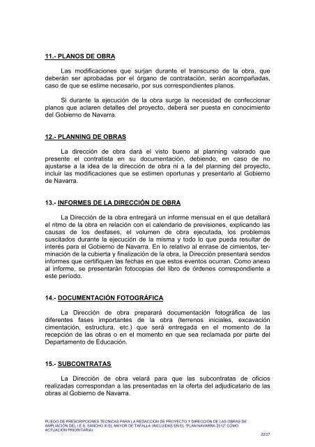 02. Prescripciones tÃ©cnicas proyecto y direcciÃ³n - Navarra