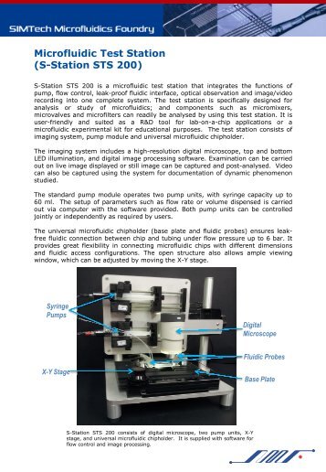 Microfluidic Test Station (S-Station STS 200) - A*Star