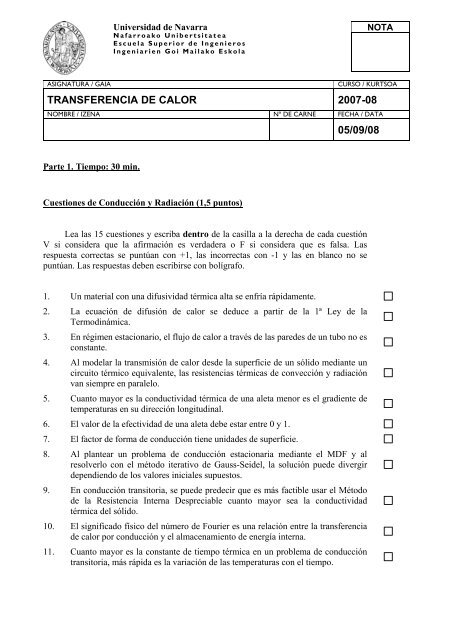 Examen de septiembre de 2008 con soluciones - Universidad de ...