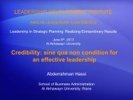 Credibility: sine qua non condition for effective Leadership