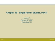 Chapter 16 : Single-Factor Studies, Part II